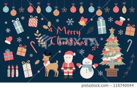 可愛的聖誕插畫素材_3 可愛的聖誕插畫素材_3 118740044
