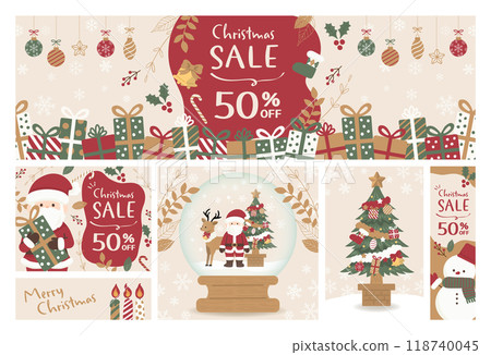 Christmas cute template set 118740045