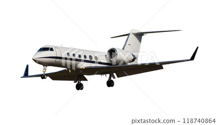 Light jetliner isolated on white 118740864