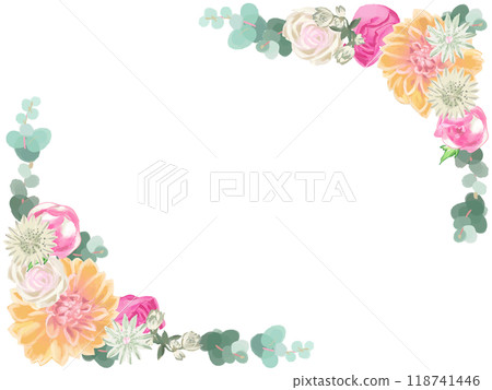 玫瑰與大麗花框架 118741446