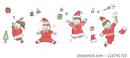 Santa Claus children Christmas item set Santa Claus children Christmas item set 118741720
