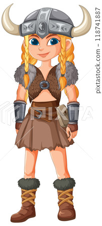 Viking Warrior Girl Illustration Viking Warrior Girl Illustration 118741887