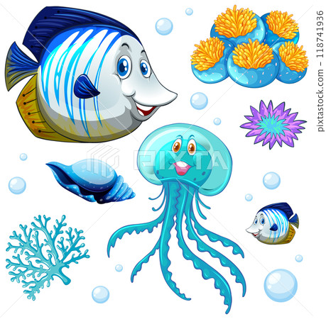 Underwater Friends and Coral Reef 118741936