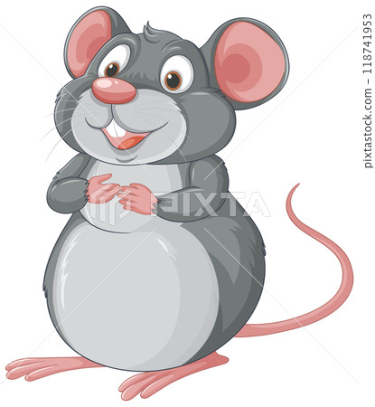 Happy Cartoon Mouse Illustration 118741953