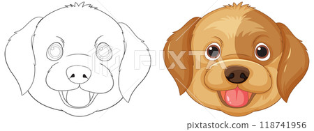 Cute Dog Face Illustration Cute Dog Face Illustration 118741956