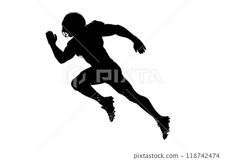 Silhouette American football player . Active sports people healthy players fitness silhouettes concept. Silhouette American football player . Active sports people healthy players fitness silhouettes concept. 118742474