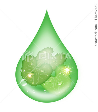 Vector illustration of drops of beauty ingredients inspired by CICA (Centella asiatica extract) Vector illustration of drops of beauty ingredients inspired by CICA (Centella asiatica extract) 118742660