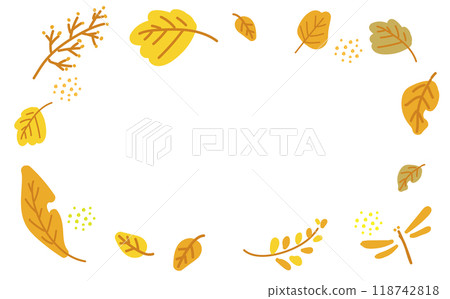 Cute and simple autumn motif illustration frame 118742818