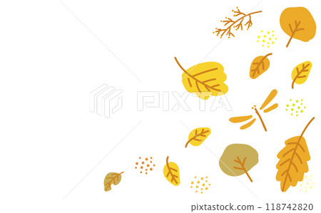 Cute and simple autumn motif illustration frame 118742820