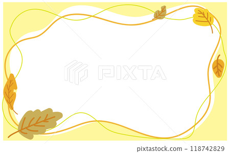 可愛簡單的秋季主題插畫框架 118742829