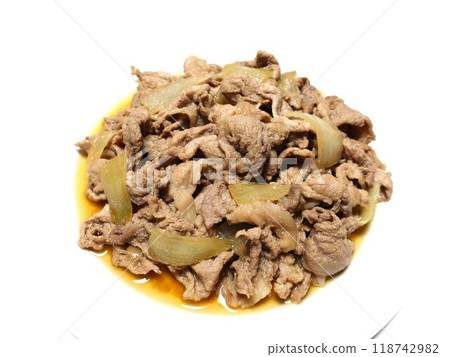 美味的炒豬肉和洋蔥配柑橘醬 美味的炒豬肉和洋蔥配柑橘醬 118742982