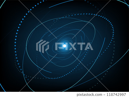 Abstract background with blue dash circles elements 118742997