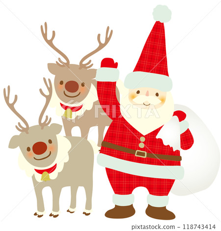 Santa Claus and reindeer vector illustration 118743414