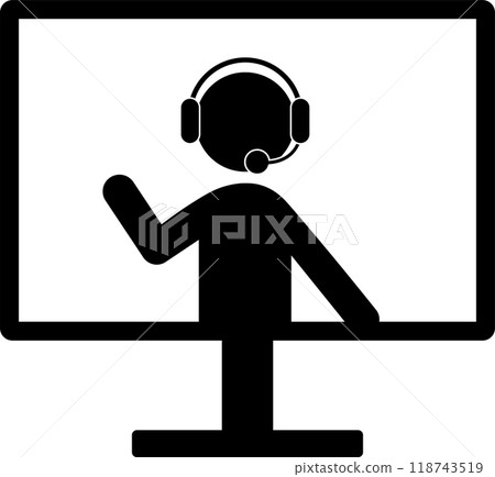 Pictogram for remote meeting Pictogram for remote meeting 118743519