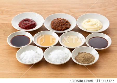 各種調味料的集合 118743527