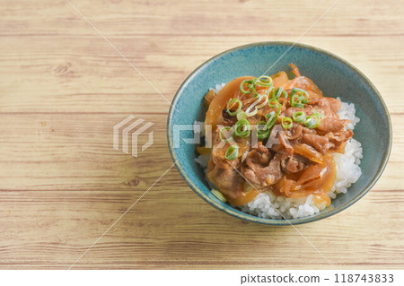 Pork bowl of rice with ginger Pork bowl of rice with ginger 118743833