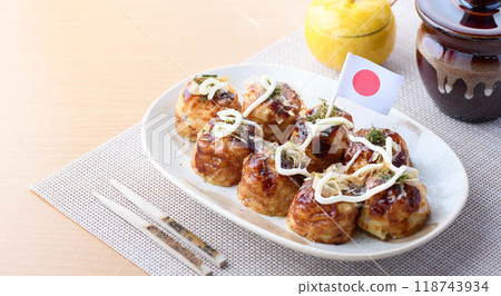 Takoyaki served on a plate Takoyaki served on a plate 118743934