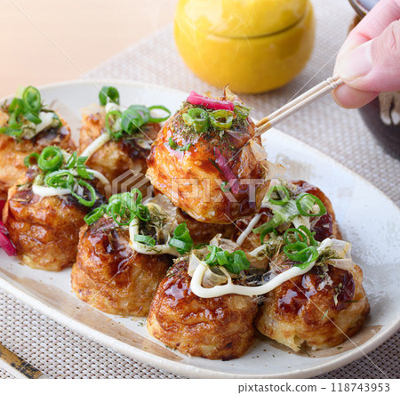 Takoyaki served on a plate Takoyaki served on a plate 118743953
