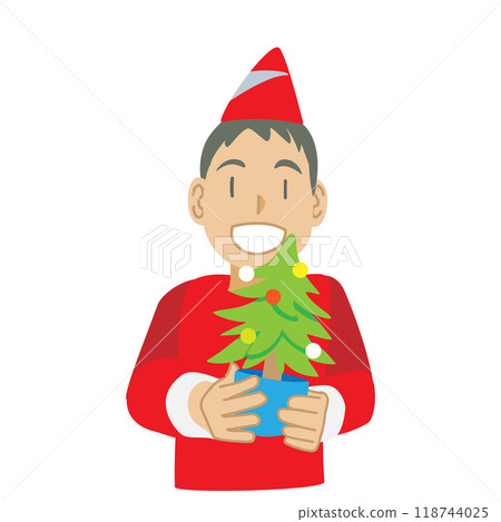 有小聖誕樹的男孩 有小聖誕樹的男孩 118744025