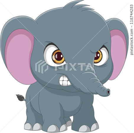 cartoon angry baby elephant 118744283