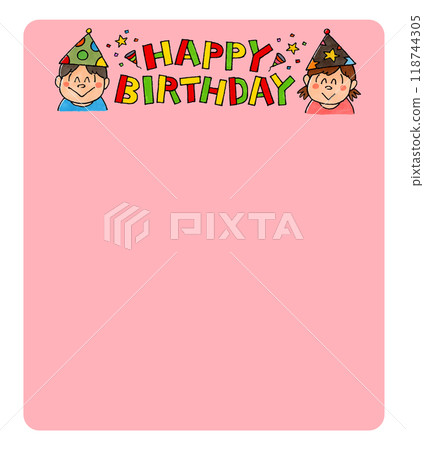 生日快樂字母和兒童複製空間(粉紅色) 生日快樂字母和兒童複製空間(粉紅色) 118744305