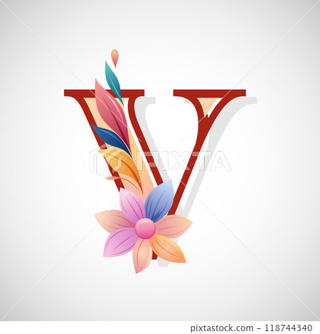 Floral alphabet, Initial letter for wedding invitations, greeting cards, logos, posters, and other design Floral alphabet, Initial letter for wedding invitations, greeting cards, logos, posters, and other design 118744340