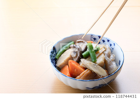 A staple of home cooking: boiled vegetables A staple of home cooking: boiled vegetables 118744431