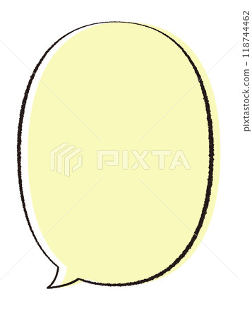 Handwritten vertical speech bubble, pastel yellow Handwritten vertical speech bubble, pastel yellow 118744462