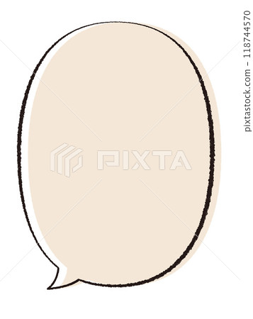 Handwritten vertical speech bubble, pale beige Handwritten vertical speech bubble, pale beige 118744570