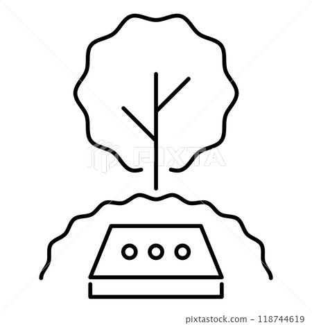Simple vector icon illustration of tree burial Simple vector icon illustration of tree burial 118744619