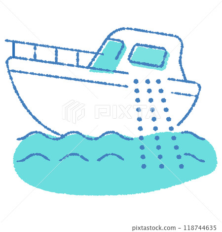 海洋散落骨灰的簡單向量圖解 118744635