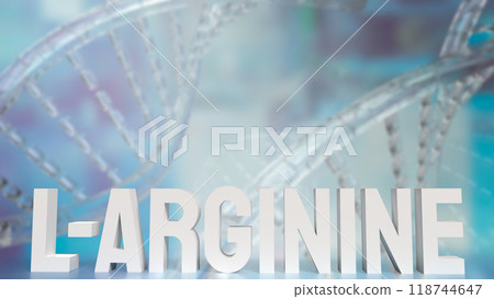 The l arginine text on DNA background for medical and sci concept 3d rendering. The l arginine text on DNA background for medical and sci concept 3d rendering. 118744647