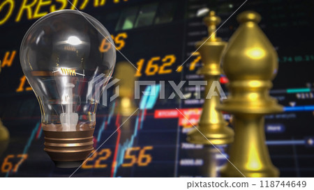 The light bulb and chess for idea or business concept 3d rendering. The light bulb and chess for idea or business concept 3d rendering. 118744649