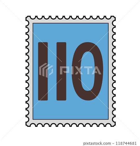 Illustration of a 110 yen Japanese stamp Illustration of a 110 yen Japanese stamp 118744681