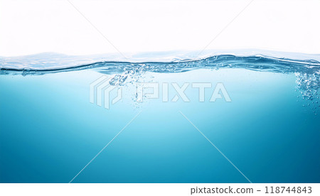 從側面看水面的邊界線。濕氣的圖像。	 118744843