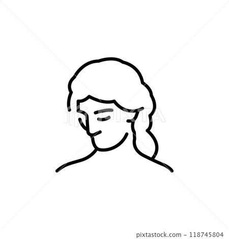 Ancient female bust icon Ancient female bust icon 118745804
