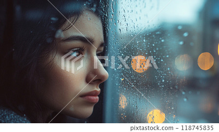 觀看從窗口的婦女看法 觀看從窗口的婦女看法 118745835