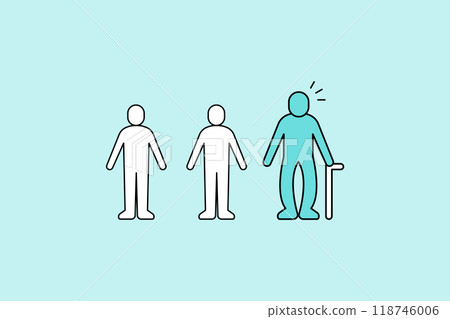 Simple vector icon illustration of working generation and elderly people. 118746006