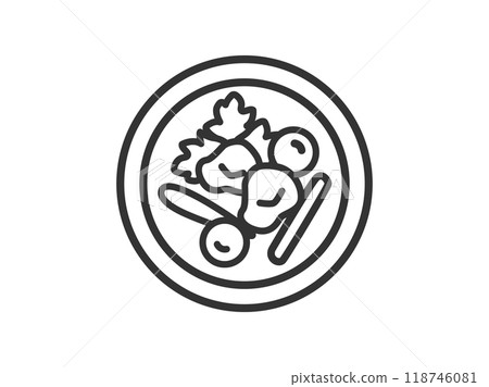 泰國菜 Tom Kha Gai 圖示插圖(線圖) 泰國菜 Tom Kha Gai 圖示插圖(線圖) 118746081