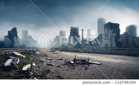 倒塌的建築物(AI 產生的圖像) 倒塌的建築物(AI 產生的圖像) 118746309