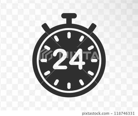 24 7 Service open 24 h hours a day and 7 days a week icon. Shop support logo symbol sign button. Vector illustration image. Isolated on white background. 24 7 Service open 24 h hours a day and 7 days a week icon. Shop support logo symbol sign button. Vector illustration image. Isolated on white background. 118746331
