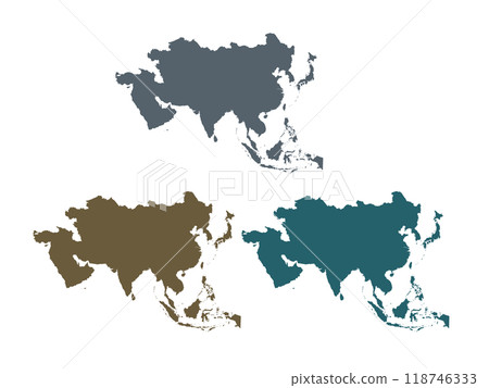 亞洲彩色圖_3色組 亞洲彩色圖_3色組 118746333