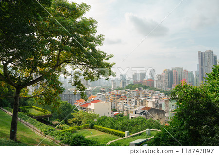 Mount Fortress and cityscape in Macau 118747097