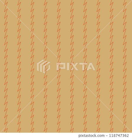 Hand drawn zigzag or chevron-like pattern with diagonal, sharp lines in bright orange against a soft, muted yellow background Hand drawn zigzag or chevron-like pattern with diagonal, sharp lines in bright orange against a soft, muted yellow background 118747362