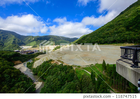 September 2024, Dam construction site, from Yumesennin Bridge, Akita Prefecture 118747515