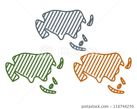 手繪亞洲地圖_3色套裝 118748250