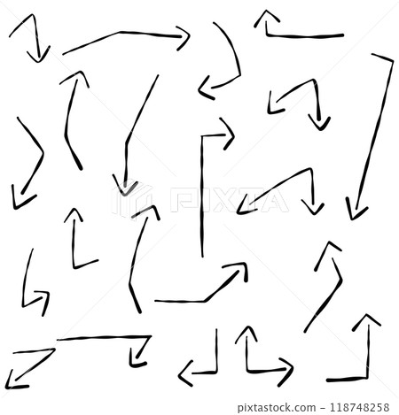 手繪箭頭集、彎曲的箭頭、斷裂的箭頭 118748258