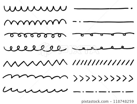 Hand drawn line set, decoration line Hand drawn line set, decoration line 118748259