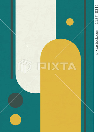 Bauhaus poster with geometric shapes. Abstract aesthetic art with geometry elements 118748315