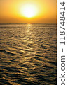 Red sunset over the Red Sea off the coast of Egypt 118748414